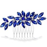 Ymapinc Kristall Braut Haarschmuck Blau Strass Haarkamm Damen für Hochzeitsfeiern, Kein und Exquisit, Geburtstagsgeschenk für Frauen