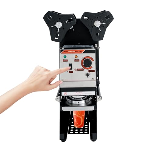 Máquina de sellado de té con leche, 300-500 tazas/hora, máquina automática de sellado de tazas de temperatura ajustable, máquina de sellado de 220 V para bebidas