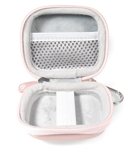 WGear Credit Card Reader Case for Square Contactless and Chip Reader, USB Cables and Small Accessories, Mesh Pocket, Secure Elastic Strap, Easy to go Carabiner (Rose Gold)