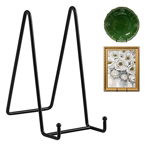 Easel Display Stand Plate Holder - 2 Pack Plate Stands For Display - Metal Iron Picture Frame Stand -8 Inch Tabletop Easels For Decorative Plates | Pictures | Photo Frames | Book | Plaque - Black #TOP6
