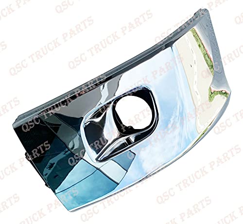 QSC Replacement Chrome Bumper Mid LH RH Set w/ Fog Light Holes compatible with Peterbilt 579
