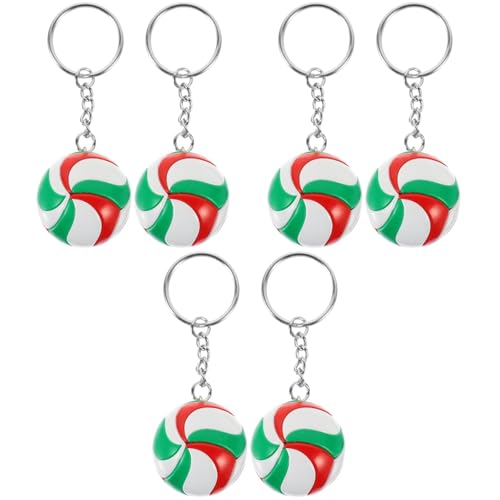 Accessoires décoratifs volley : 6 porte-clés résistants en forme de ballon