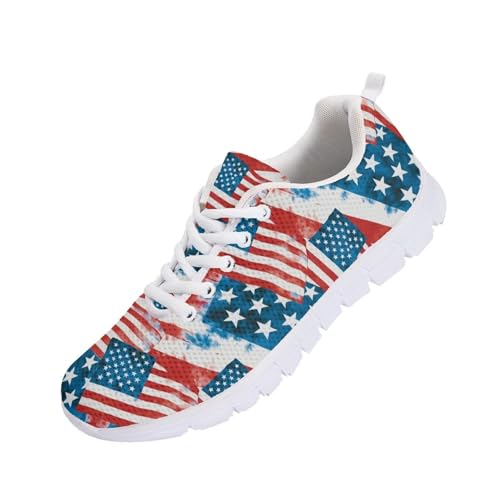 Image of GIFTPUZZ Mens Lace Up Athletic Trainers Running Sneakers Wedge Breathable Gym Lightweight Sports Tennis Shoes