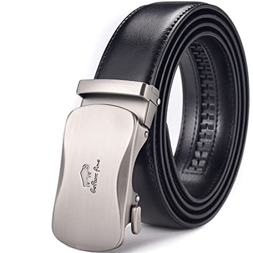 Image of Beltox Men Leather Belt w Slide Ratchet Interchangeable Buckle