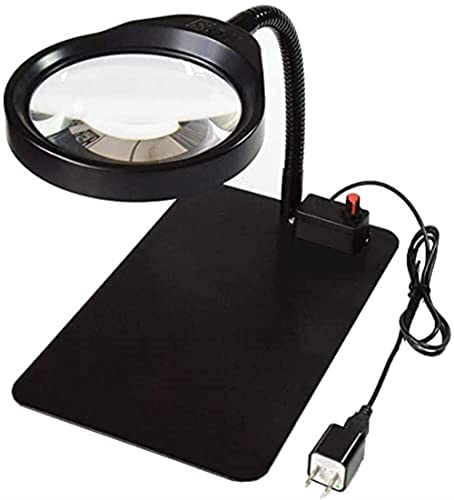 Lampe de bureau grossissante 8X HJMMWT à luminosité réglable et tuyau flexible
