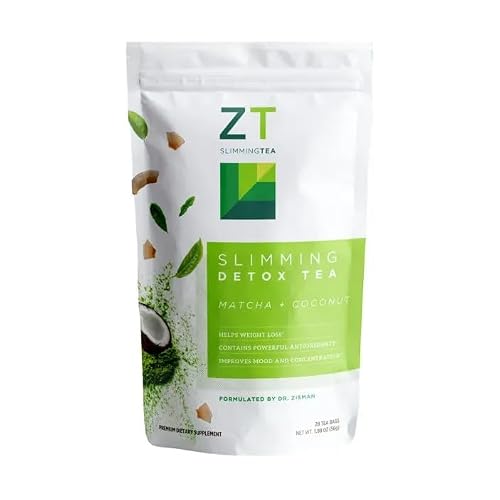 Dr. Zisman ZT Slimming - Matcha-Coconut Herbal Tea Blend with Senna Leaf- Antioxidant Effects - 28 Day Wellness Blend (28 Tea Bags)