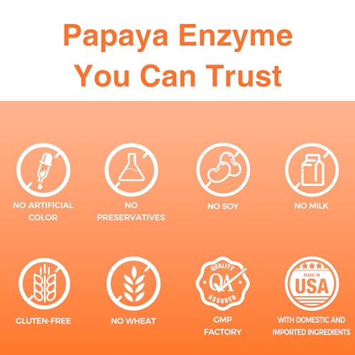 Vitamin World Papaya Enzymes Chewable 500 Tablets - Papain, Amylase & Protease for Digestion & Nutrient Absorption, Papaya Flavor, Gluten Free