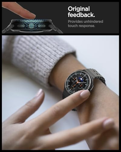 Image of Spigen Glas.tR EZ Fit Tempered Glass Screen Protector Guard for Galaxy Watch 8 Classic (46mm) [2 Pack]