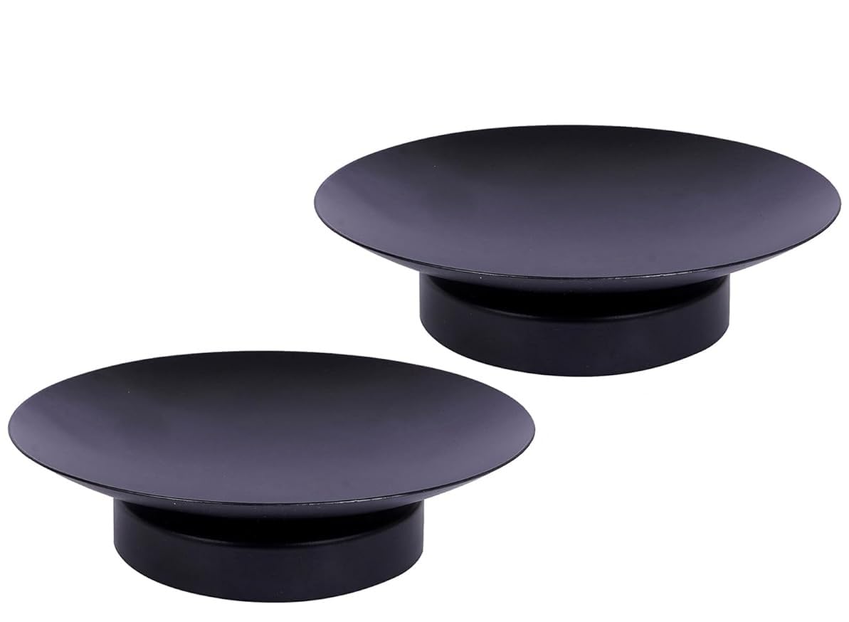 Home4Decor Candle Holder Metal Plate Pack of 2 for Pillar Candles Tealights LED Wax Candle Pedestal Candle Stand (Iron, Round) Christmas Decoration Items for Home - Christmas Decor-image-47