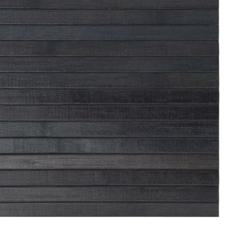 Tapis de bain rectangle gris 100x200cm en bambou épais - 7