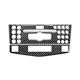 HOTRIMWORLD Carbon Fiber Center Console CD Panel Trim Cover 2pcs for Mercedes-Benz C Class W204 S204 2007-2010