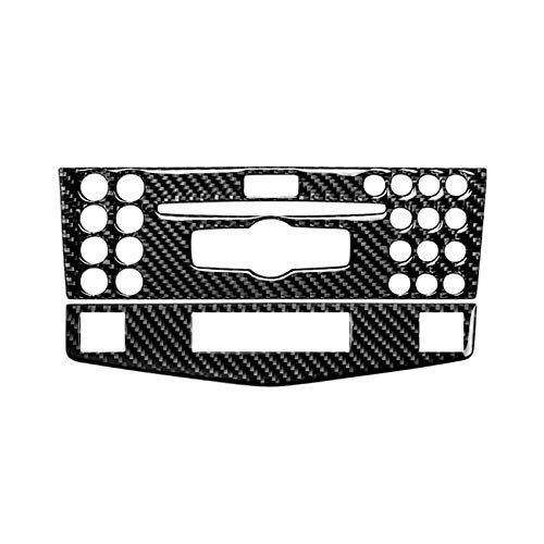 HOTRIMWORLD Carbon Fiber Center Console CD Panel Trim Cover 2pcs for Mercedes-Benz C Class W204 S204 2007-2010