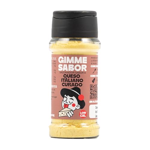 Especias con sabor I Sazonador vegano I Sin alérgenos, sin gluten y sin aditivos I Vegano al 100% I Especias Veganas I Mix de Especias I GIMME SABOR (55g, Queso Parmesano)