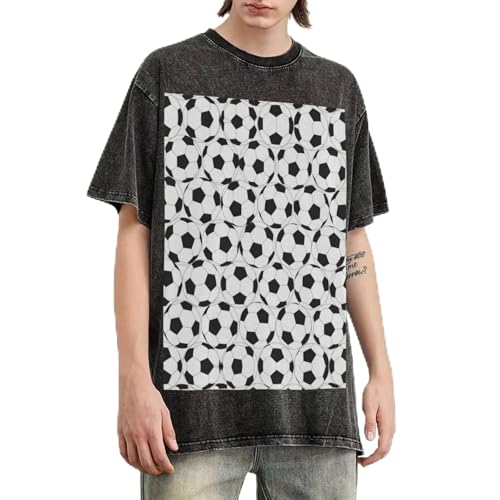 T-shirt surdimensionné haut de gamme en coton lourd imprimé football graphique