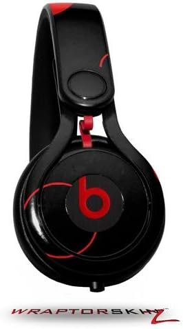 Skin Decal Wrap Compatible with Beats Mixr Headphones Lots of Dots Red on Black Skin Only (Headphones NOT Included)