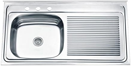 Aqua Nuova Single Tank Kitchen Sink with Right Drainer