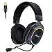 Gaming-Headset für PC, PS4, PS5, Desktop und Laptop, RGB-Lichter, PC-Gaming-Headset mit Geräuschunterdrückung, Over-Ear-Gaming-Kopfhörer mit 7.1-Surround-Sound für den täglichen Gebrauch (V8-Schwarz)