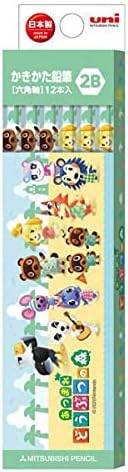 三菱鉛筆 Mitsubishi Pencil K56402B Animal Crossing DMS2 Pencils, 2B, 1 Dozen, Paper Box, Black