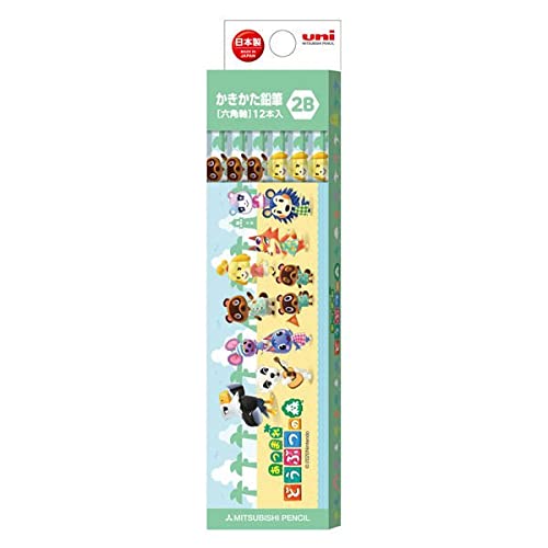 Lápices Mitsubishi 2B Animal Crossing, 12 unidades