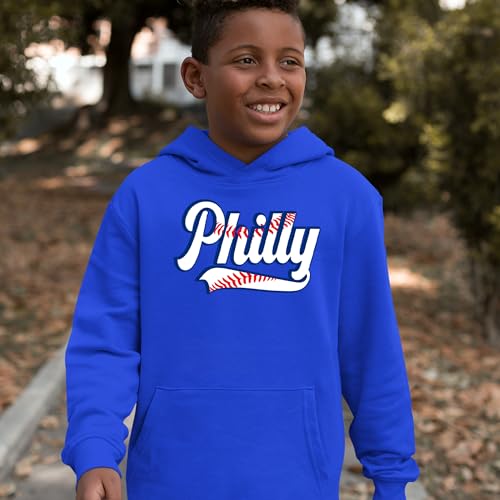 Philly Baseball Stitching Youth-Sized Hoodie, Soft Fleece, Graphic Design2