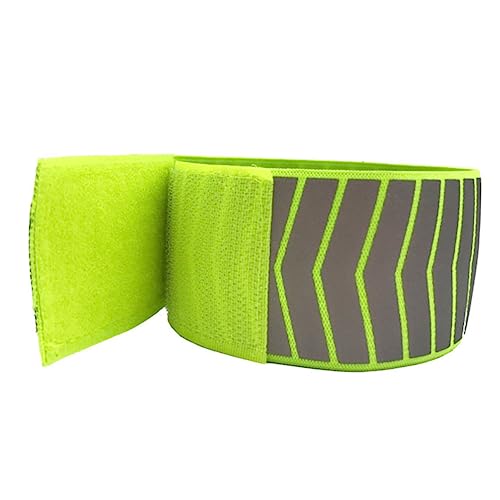 Mikikit 6Pcs Fluorescent Reflective Safety Wristbands Elastic Armband for Night Running Hiking High Visibility for Outdoor Activities Green Color for Enhanced Safety