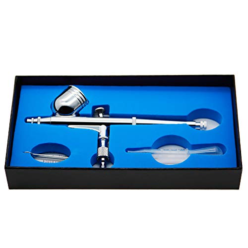 AMTAST Airbrush Doppelaktion 7cc Becher Düse 0.3 mm Schwerkraft Doppel Aktion Airbrush Air Paint Spritzpistole Kit Set Professionelles Airbrush System Kit Luftkompressor mit Werkzeugkasten Cover