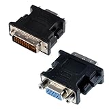 GANASOME - 2 x DVI-I-Stecker auf VGA-Buchse, Schwarz, DVI 24+5 auf VGA für Monitor