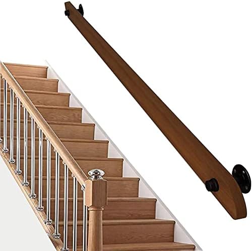 Non-Slip Solid Wood Safety Stair Rails - Indoor Loft Elderly Support Rods for Corridor & Wall, 1ft-20ft Adjustable (Size: 12ft) - Enhance Home Safety