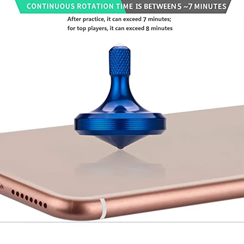 CHEETOP Precision Metal Spinning Top, Well Made Stainless Steel Spin Long Lasting Exceed 8 Mins Desktop Gyro EDC Toy, Perfect Balance Easy to Use Kill Time Efficiently (Pro Max-Royal Blue) - Thumbnail 4