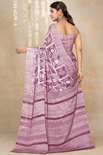 Image of MIRCHI FASHION Saree for Woman Chiffon Madhubani Print | Breathable Comfortable Printed Saree for Office and Regular Use (Available in 15 Designs)