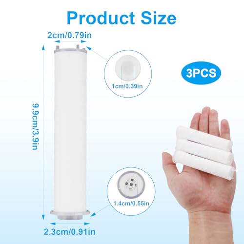 3 Stück Duschkopf Ersatz-Filter, 2 in 1 PP Filter für duschkopf, für Gereinigtes & weicheres Wasser, Filtert Effektiv Kalk und Chlor für glänzendes Haar und eine gesündere Haut, Einfache Installation