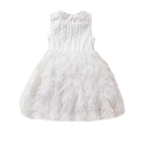 Preisvergleich Produktbild Pageantry Prinzessin Kleid Baby Mädchen Sommer Spitzekleid Ärmellos Rosa Partykleider Hochzeit Blumen Kleid Elegant Taufkleid Festlich O-Ausschnitt Tutu Kleid Geburtstag Outfit