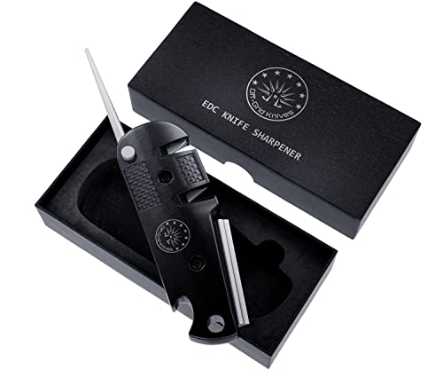 Off-Grid Knives - Edc Knife Sharpener, Compact 5-In-1 Sharpening Tool For Hunting, Camping, Fishing, Kitchen Knives And Fishing Hooks (Black) #TOP7