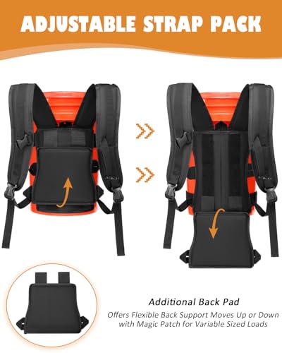 SunForMorning Backpack for 5 Gallon Buckets - Universal Bucket Organizer with Pocket for Hunting, Fishing, Apple Picking, Baseball & Ice Fishing, Black