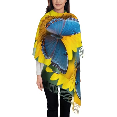 Écharpe d'hiver motif tournesol cadeau idéal taille unique mixte