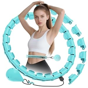 JLoibao Smart Hoop Reifen Erwachsene mit Gewicht Kugel, 24 Knoten Umfang (74-120cm) Abgebauter Fitnessreifenl, Hullahub Reifen Zum Abnehmen für Erwachsene und Anfänger