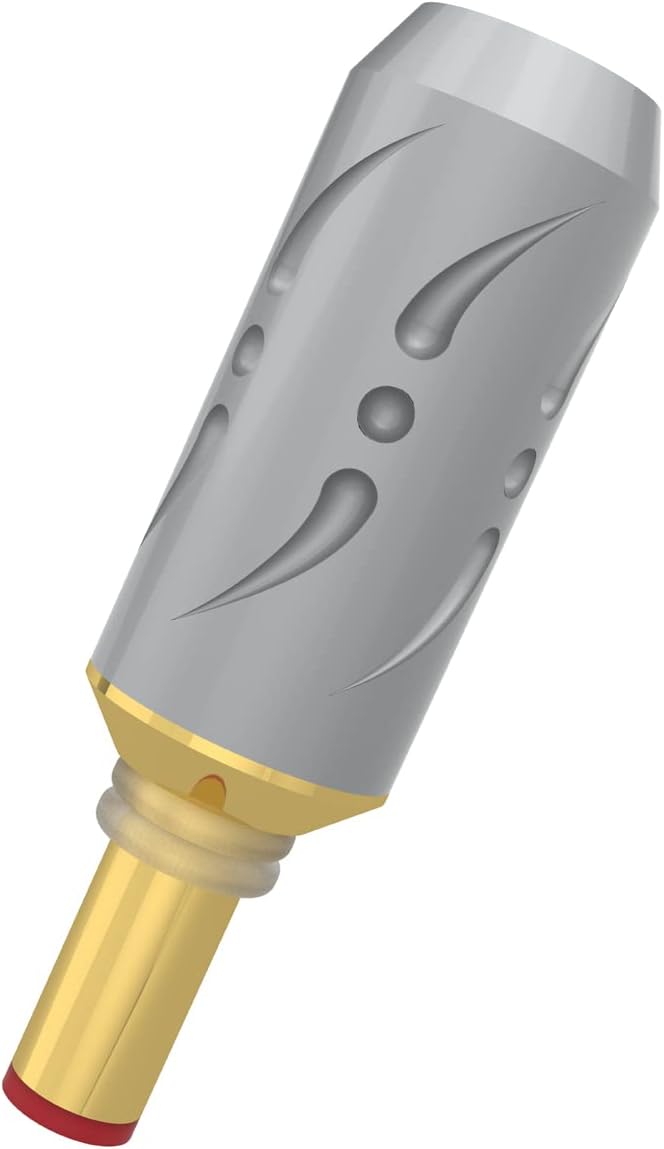 Viborg DC21G DC Connectors 2.1MM Gold Plated Ø9MM DC Cable Plug for Audiophile Applications (DC21G, Red) DC21G Red