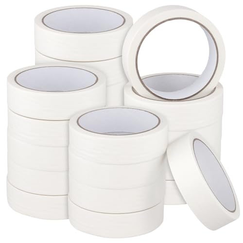 Ruban de masquage blanc 25 mm pour éviter les coulures de peinture - Lot économique de 20