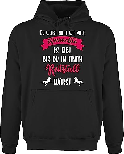 Hoodie Herren Pullover Männer - Pferde - Du weißt Nicht wie viele Verrückte es gibt - Reitstall weiß - XL - Schwarz - Geschenk mit pferden Reitsport Pferd (Pferd) Horses REIT sprüche
