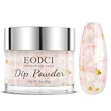 EODCI Cherry Blossom Nail Dip Powder Colors, Sakura Glitter Milk Pink Color Dipping Powder - Nail Art Starter Manicure DIY No Needed Nail Lamp Curing Nail Color for Professionals & At-Home DIY - 1 oz