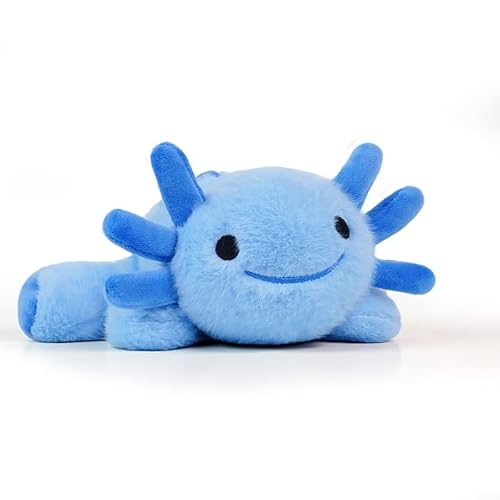 DYBFONO Axolotl Plush Toy,Soft Cute Axolotl Stuffed Cotton Plush Pillow Kawaii Salamander Animal for Boys Girls Kids Gift.(Palm Blue)