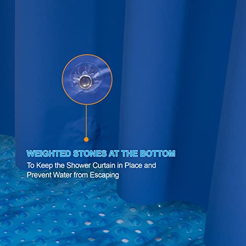 Amazerbath Plastic Shower Curtain Liner, 72 X 72 Inches Eva 8G Heavy Duty Blue-Purple Shower Curtain Liner, Waterproof Weighted Thick Bathroom Curtain With 3 Weights And 12 Rustproof Grommet Holes #TOP2