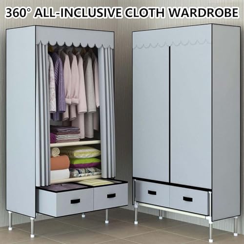 Armoire en tissu facile à assembler avec penderie de grande capacité