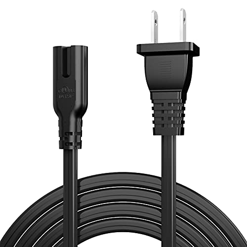 AC Power Cord Cable 6FT Compatible with Sony PS4 Slim, PS3 Slim, PS3 Super Slim, PS5 Xbox One X/S Xbox Series X/S Console, 2-Prong Non-Polarized Power Replacement Cord