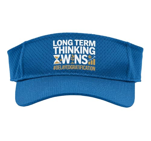 Delayed Gratification Mindset Discipline Longterm Benefit Sport Sun Visor, Adult,