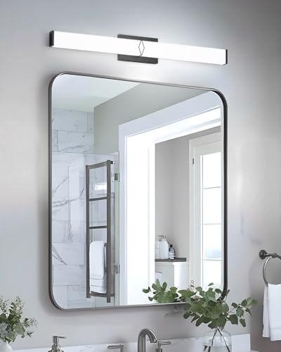 Image of Bathroom Light Fixtures,Modern Bathroom Vanity Light,40inch Dimmable 40W 3600lm Black LED Vanity Lights Bar Over Mirror,5700K LED Lighting Fixture,ETL Certified