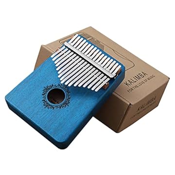 Capa do livro ARTIBETTER 17 Chaves Dedo Dedo De Piano De Madeira Piano de Polegar Mbira 17 Chaves Portátil Com Sintonia Martelo de Piano Mão De Madeira Azul Com Teste Padrão para Miúdos E Adultos