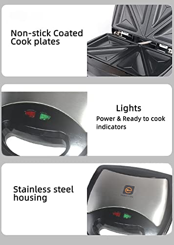 Portable Sandwich Maker Breakfast Machine With Non-Stick Plates, Led Indicator Lights, Cool Touch Handle #TOP5