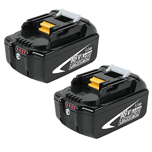 [2 Packs] Dosctt 5.0Ah Batterie de remplacement pour Makita 18V BL1850B BL1850 BL1860B BL1860 BL1840B BL1840 BL1845 BL1830B BL1830 BL1820B Cover