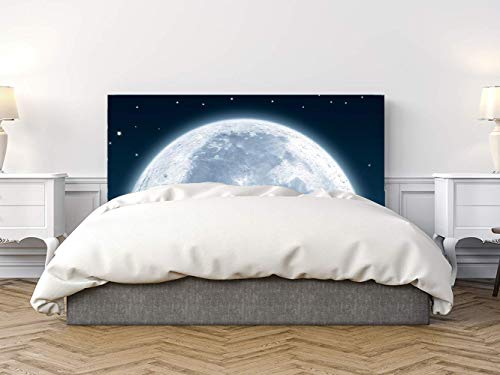 Cabecero Cama Cartón Ecólogico Nido de Abeja Luna en Mar 135x60cm | Disponible en Varias Medidas | Cabecero Ligero, Elegante, Resistente y Económico